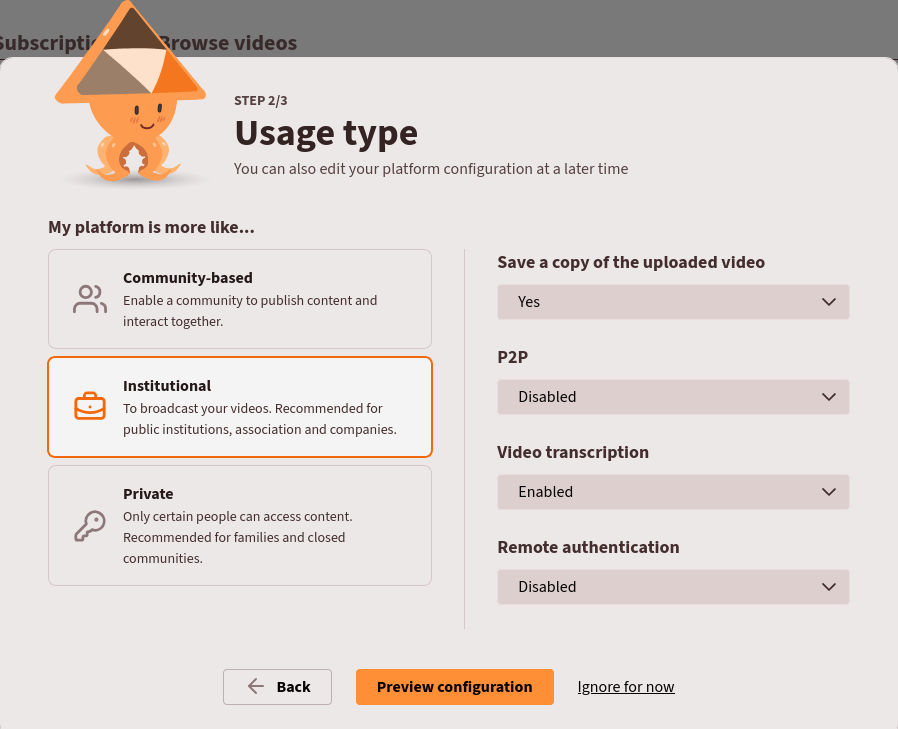screenshot configuration wizard
